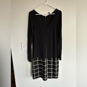 Banana Republic Black and White Checkered Skirt Dress